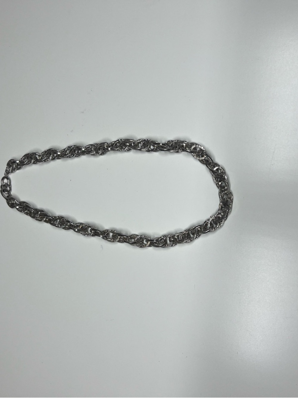 Sterling-Look Silver Rope Chain Necklace - Picture 4 of 4